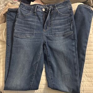 American Eagle Outfitters High Rise Dark Blue Jeans